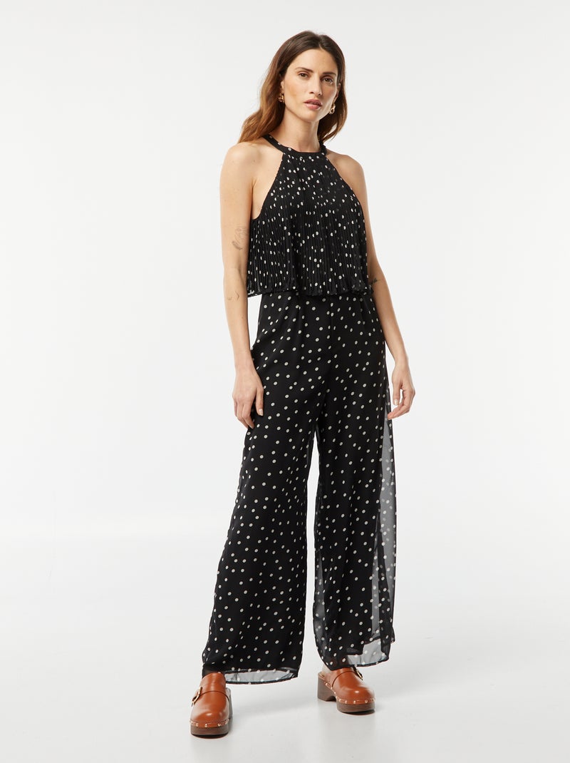 Tuta con pantaloni e t-shirt plissettata con giromanica americano BIANCO - Kiabi