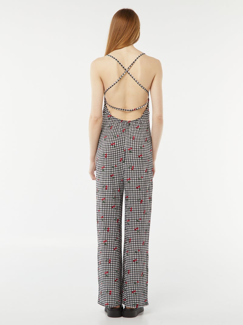 Tuta con pantaloni in maglia goffrata Nero - Kiabi
