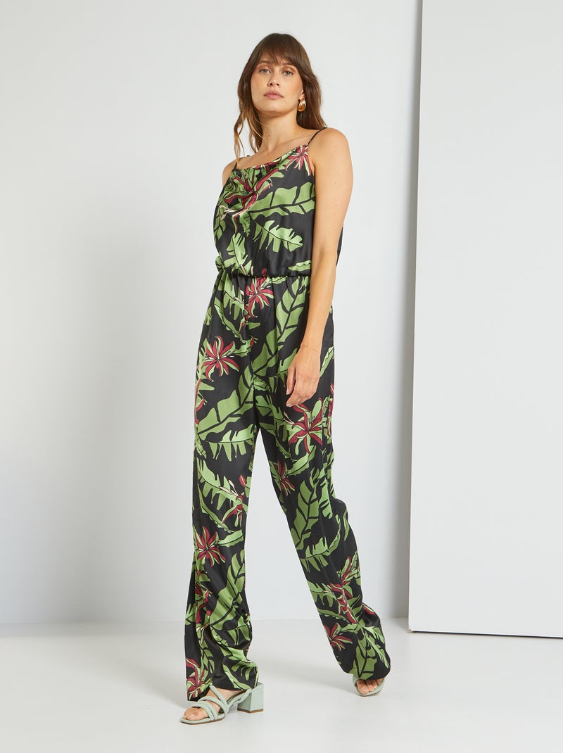 Tuta con pantaloni satinata NERO - Kiabi