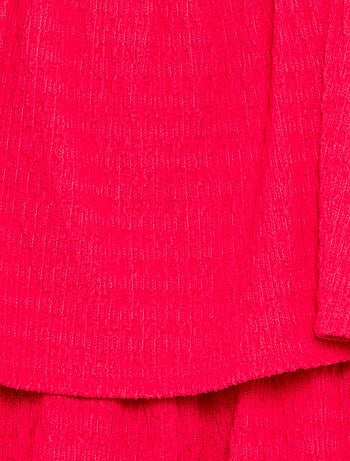 Tuta corta a tinta unita con spalline in maglia a nido d'ape