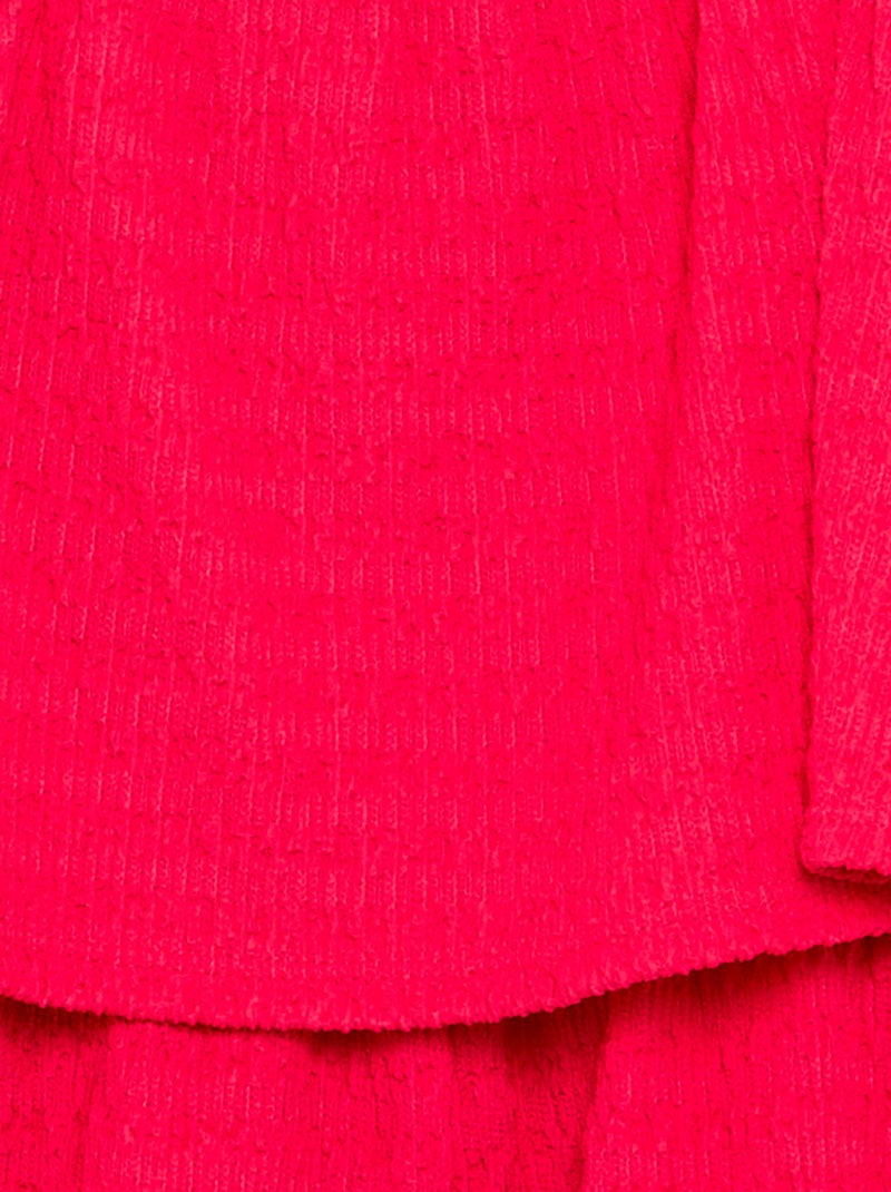 Tuta corta a tinta unita con spalline in maglia a nido d'ape Rosa - Kiabi