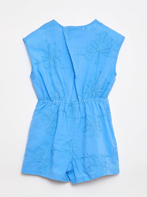 Tuta corta con grandi fiori ricamati - Kiabi