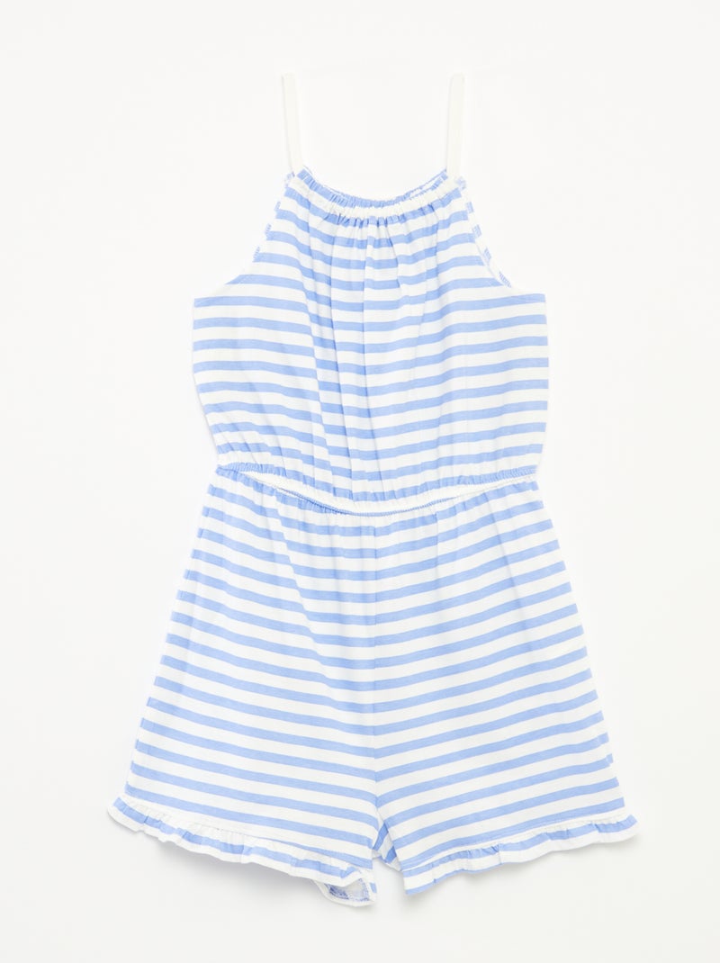 Tuta corta con spalline e stampa BLU - Kiabi