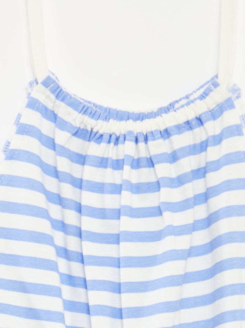 Tuta corta con spalline e stampa BLU - Kiabi