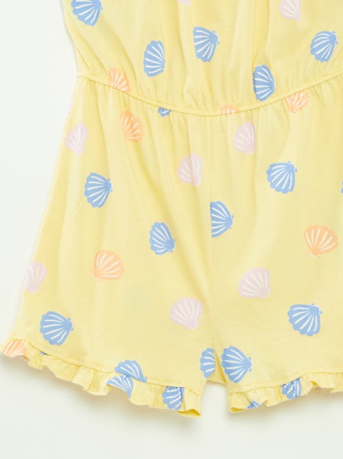 Tuta corta con spalline e stampa - Kiabi