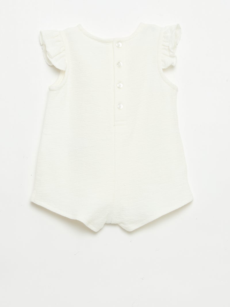 Tuta corta in baby Terry Bianco - Kiabi