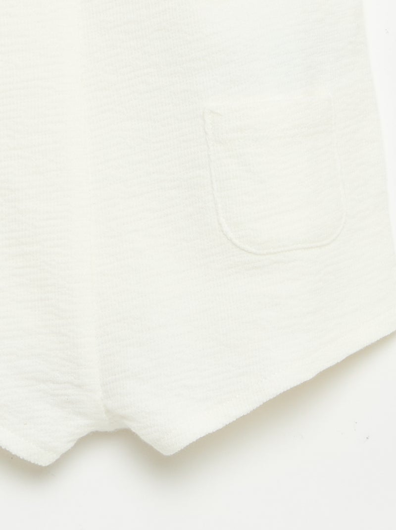 Tuta corta in baby Terry Bianco - Kiabi