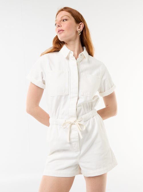 Tuta corta in denim - Kiabi