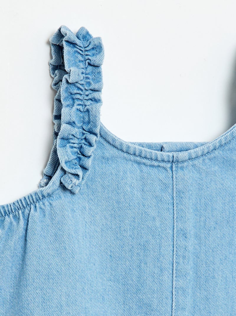 Tuta corta in denim Blu - Kiabi