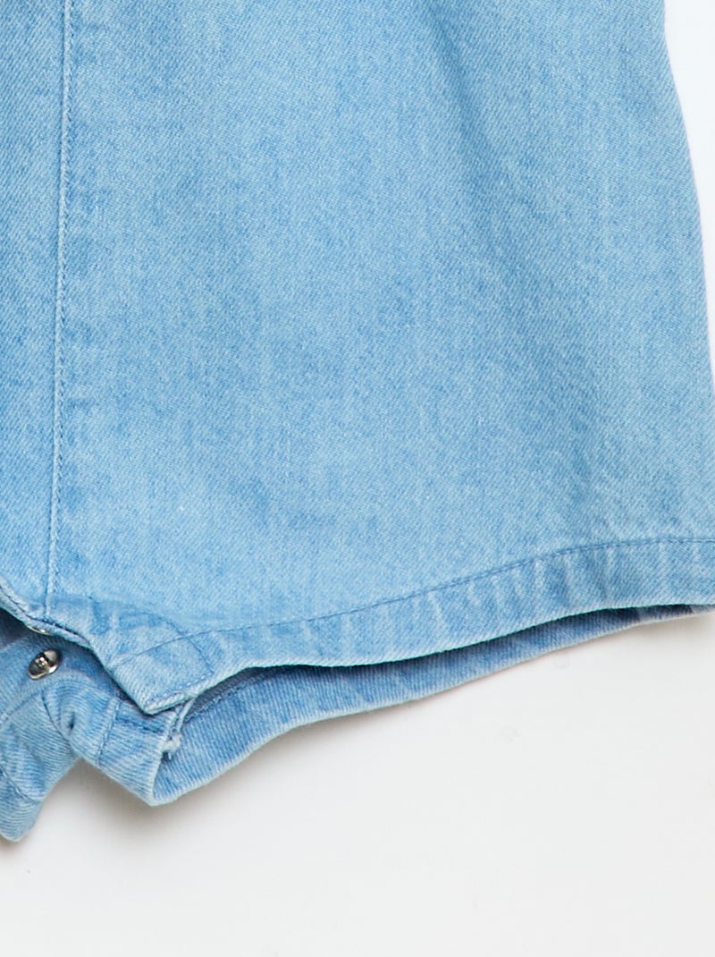 Tuta corta in denim Blu - Kiabi