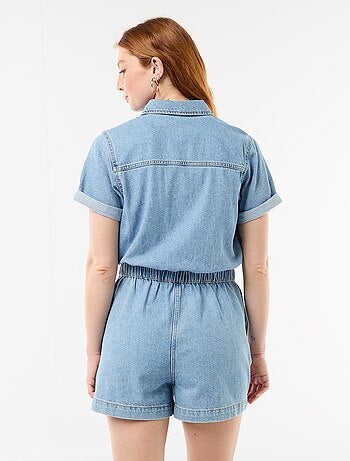 Tuta corta in denim