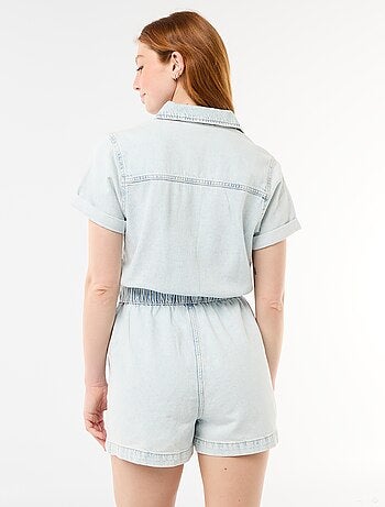 Tuta corta in denim