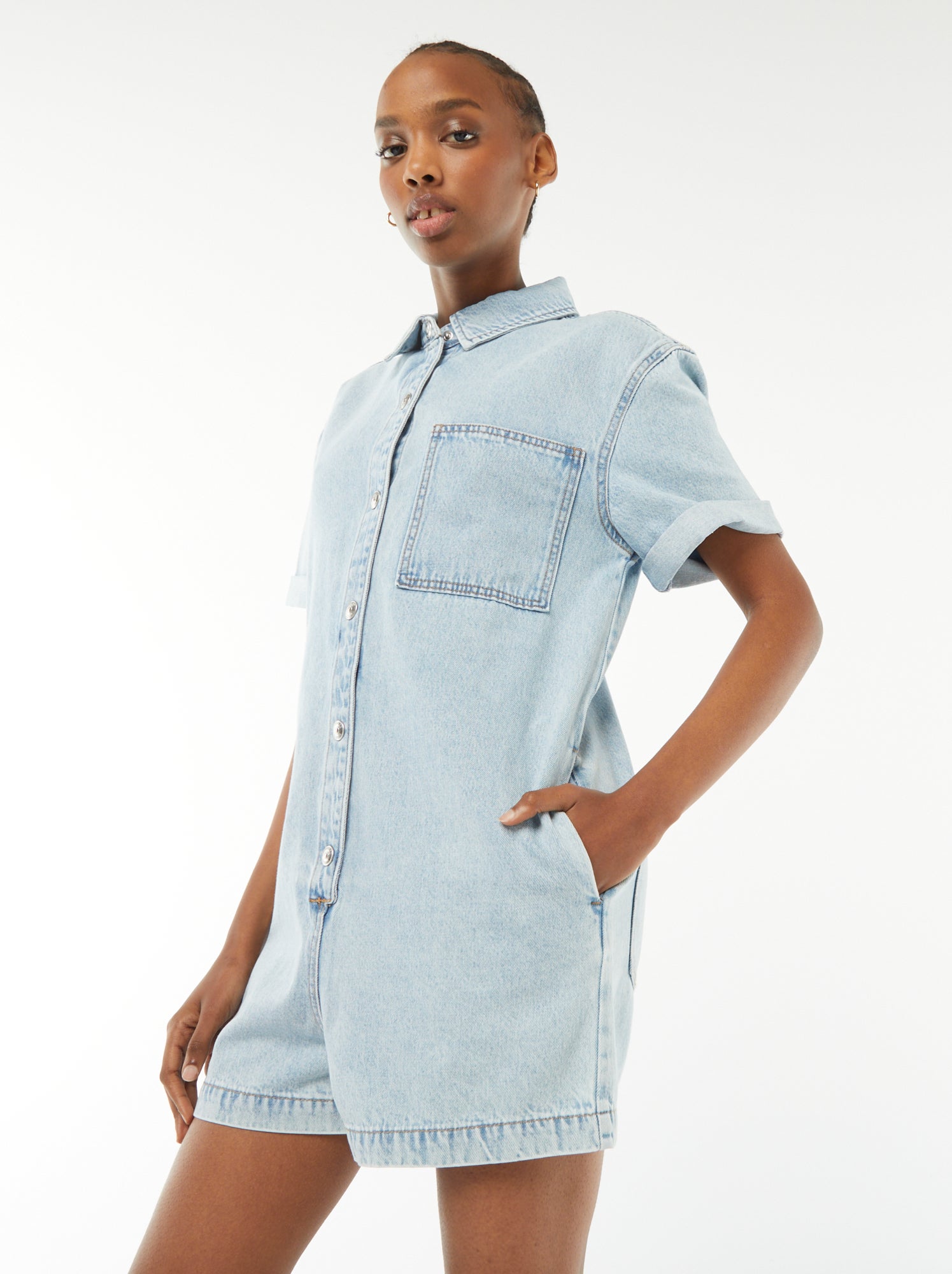 Tulucky Gonna Corta In Denim Con Bottoni – Vita Alta, Svasata, Tasca Laterale, XX-Large