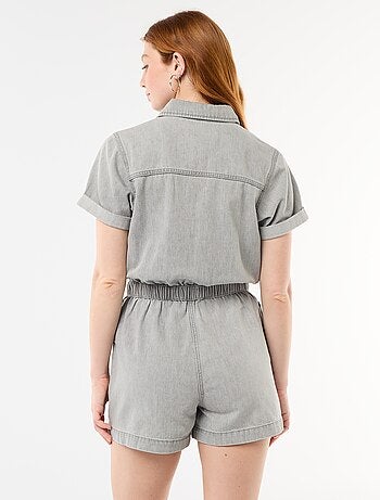 Tuta corta in denim
