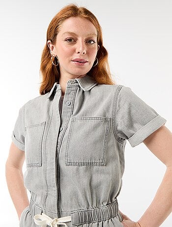 Tuta corta in denim