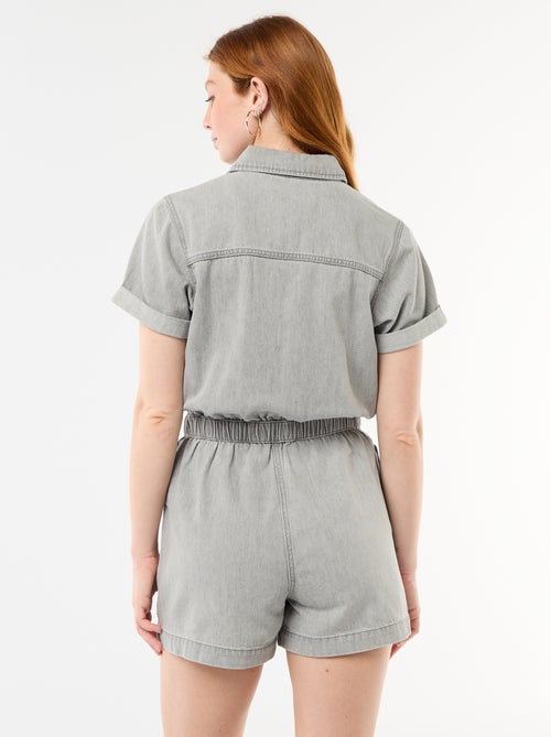 Tuta corta in denim - Kiabi