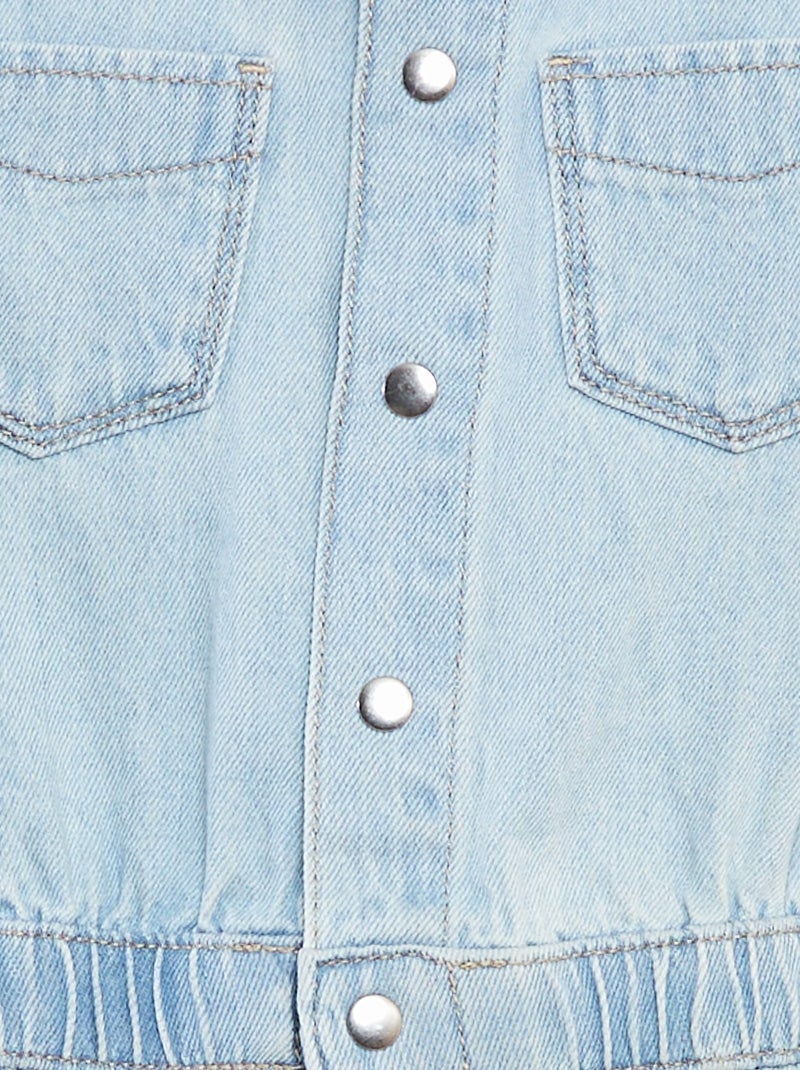Tuta corta in jeans a maniche corte Blu - Kiabi