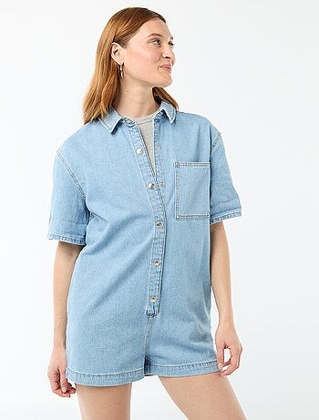 Tuta corta in jeans