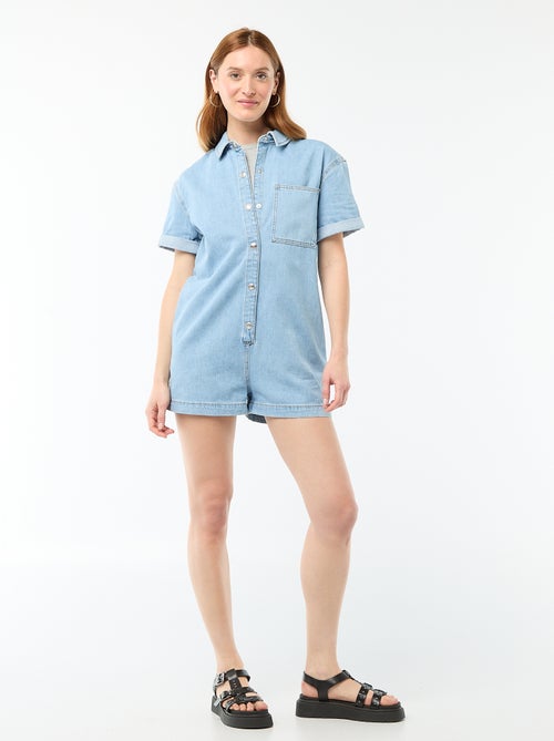 Tuta corta in jeans - Kiabi