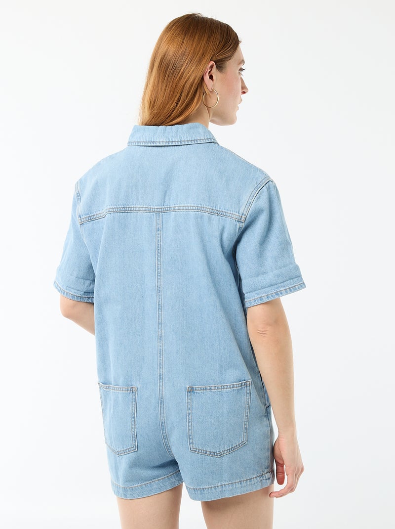 Tuta corta in jeans Blu - Kiabi