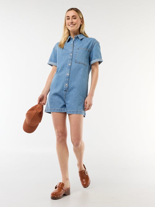 Tuta corta in jeans - Kiabi