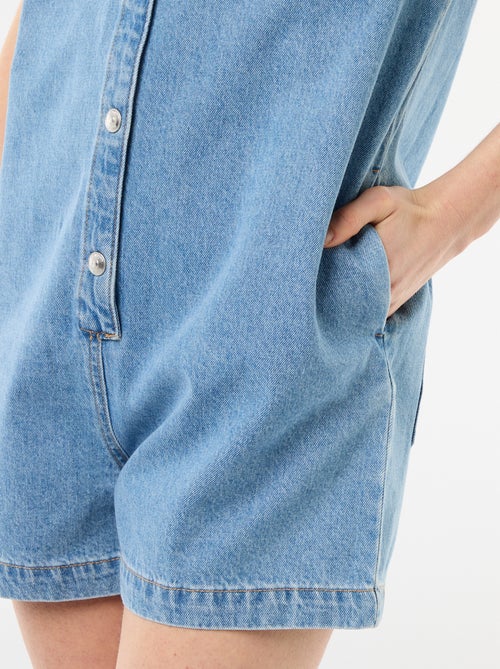 Tuta corta in jeans - Kiabi