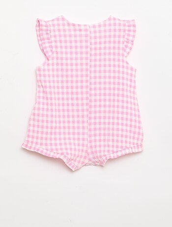 Tutina corta in jersey di cotone con volant sulle maniche