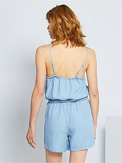 Tuta corta in lyocell + cintura in corda - Kiabi