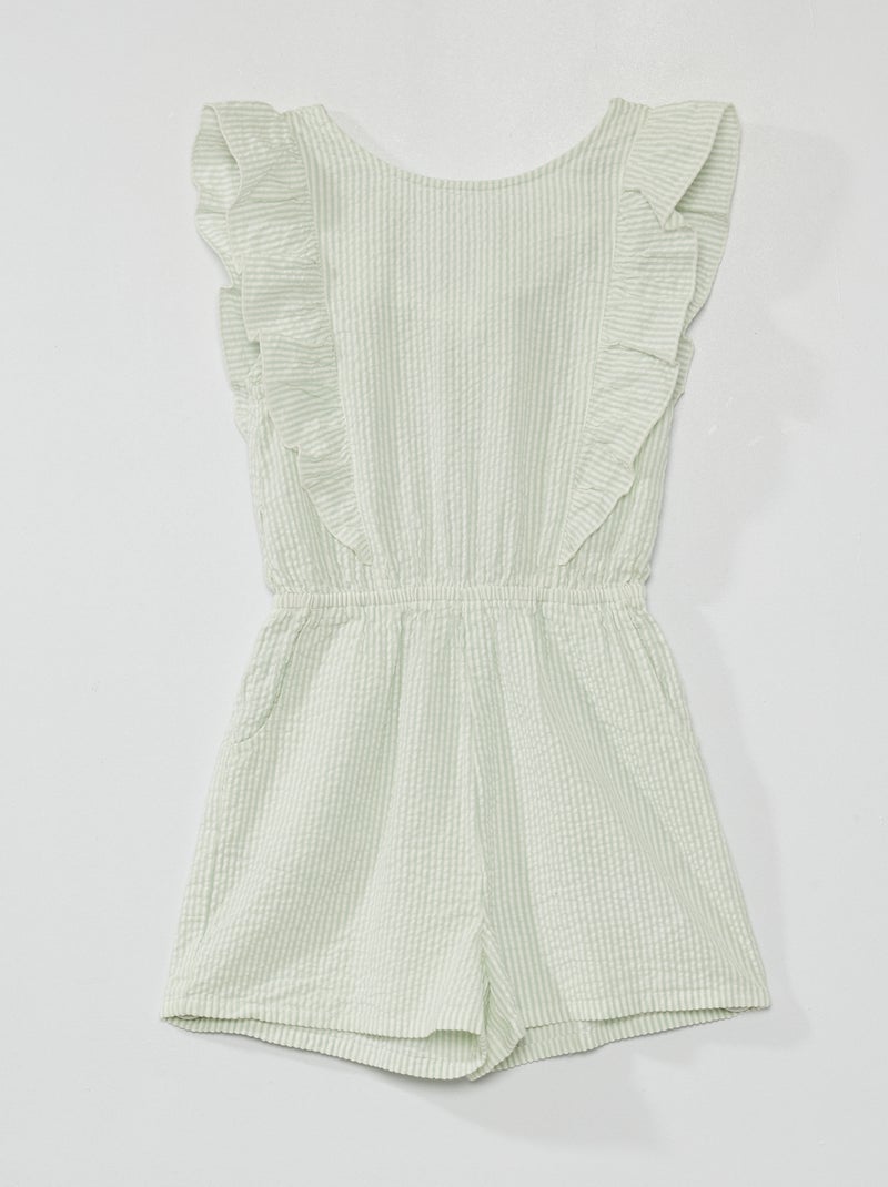 Tuta corta in maglia effetto crêpe VERDE - Kiabi