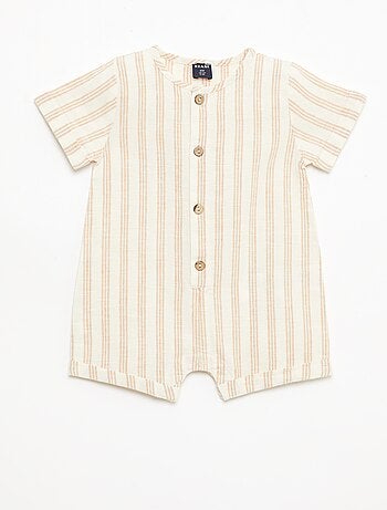 Tuta corta in misto cotone e lino