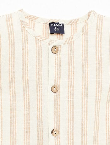 Tuta corta in misto cotone e lino