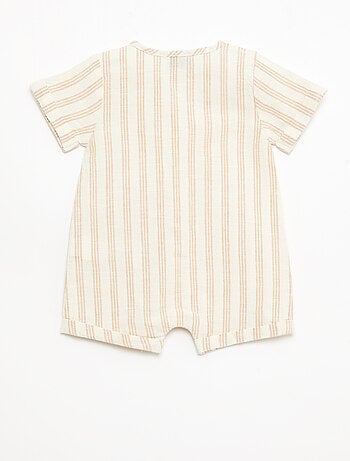 Tuta corta in misto cotone e lino