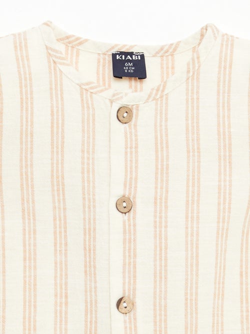 Tuta corta in misto cotone e lino - Kiabi