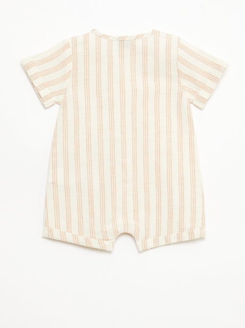 Tuta corta in misto cotone e lino - Kiabi