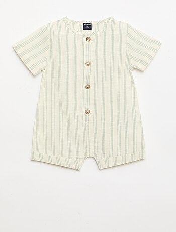 Tuta corta in misto cotone e lino