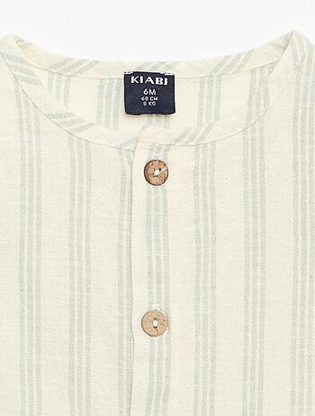 Tuta corta in misto cotone e lino