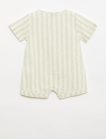 Tuta corta in misto cotone e lino