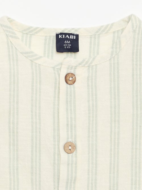 Tuta corta in misto cotone e lino - Kiabi