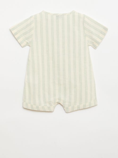 Tuta corta in misto cotone e lino - Kiabi