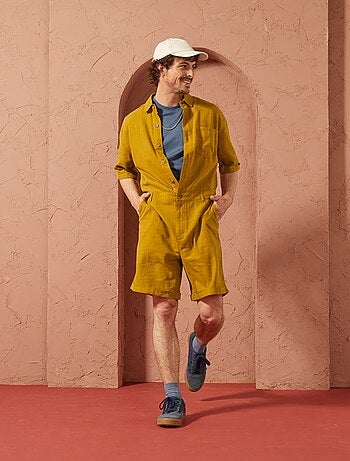Tuta corta in misto lino - Unisex