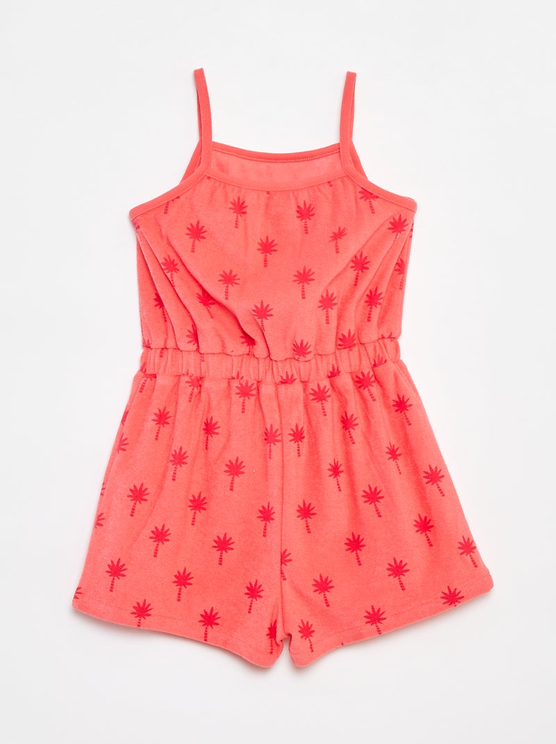 Tuta corta in spugna con spalline sottili Rosso - Kiabi