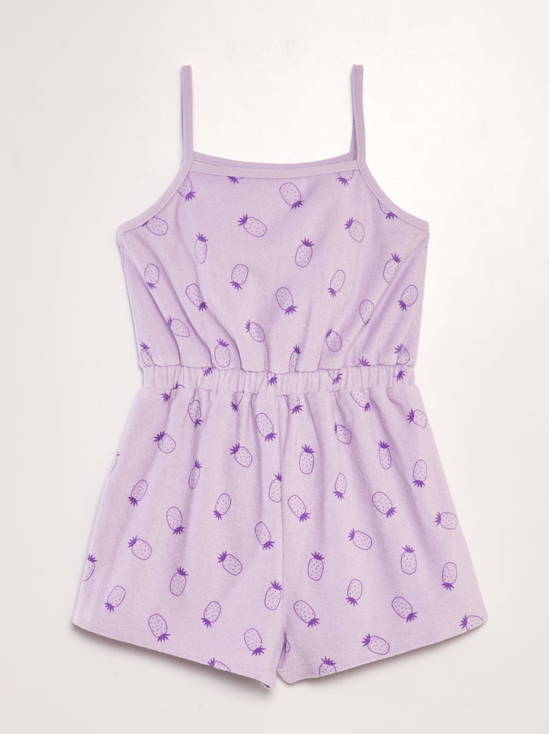 Tuta corta in spugna stampata VIOLA - Kiabi