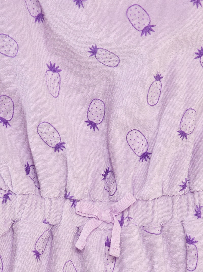 Tuta corta in spugna stampata VIOLA - Kiabi