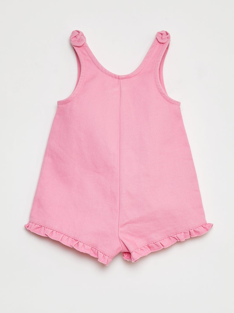 Tuta corta in twill rosa - Kiabi