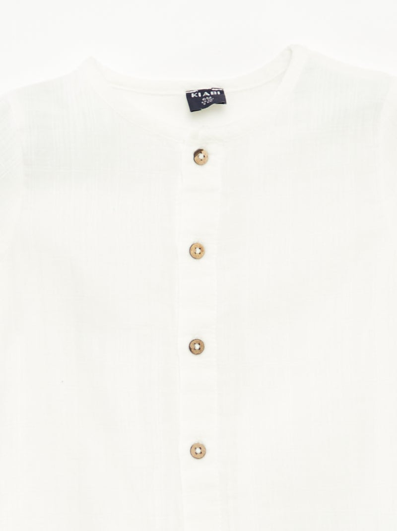 Tuta corta in velo di cotone BIANCO - Kiabi