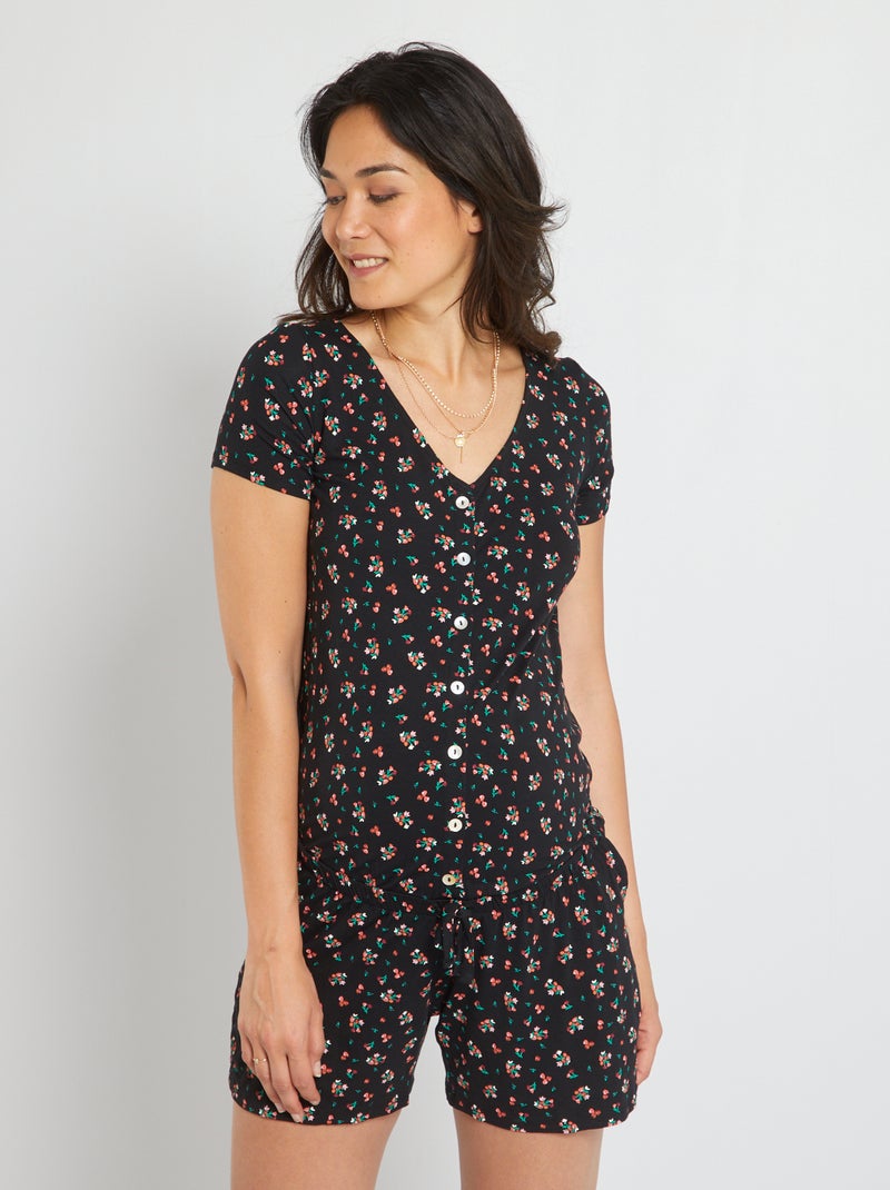Tuta corta premaman in maglia NERO - Kiabi