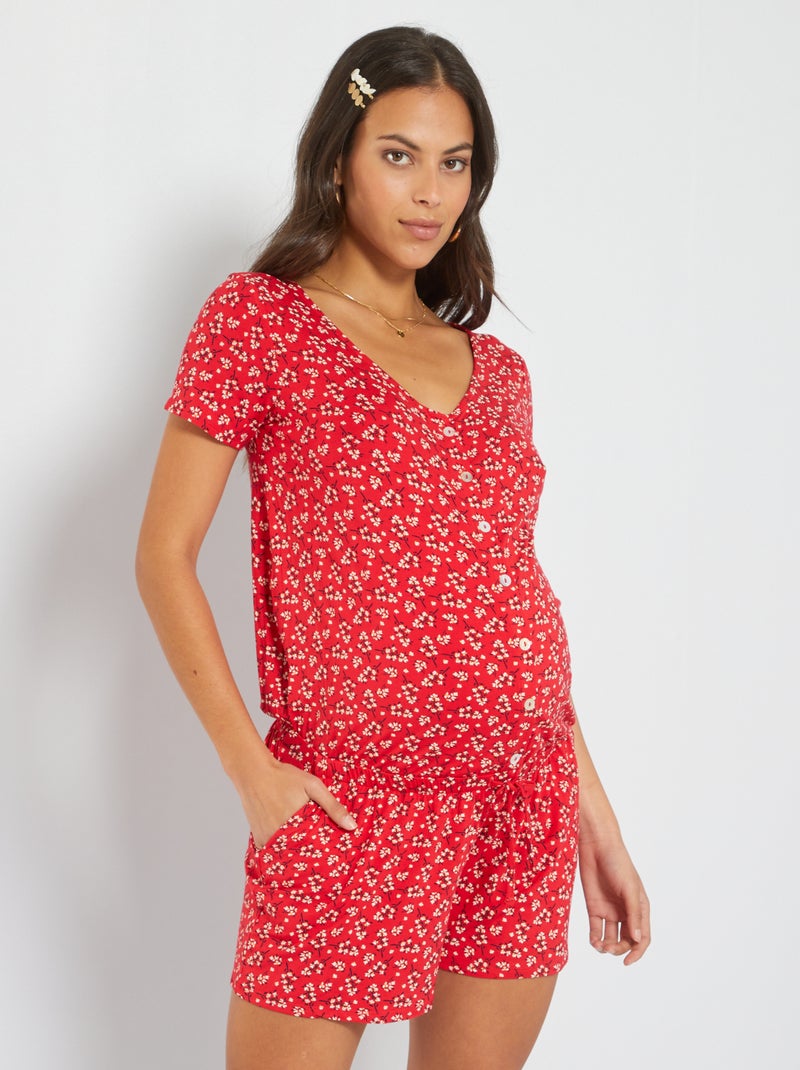 Tuta corta premaman in maglia ROSSO - Kiabi