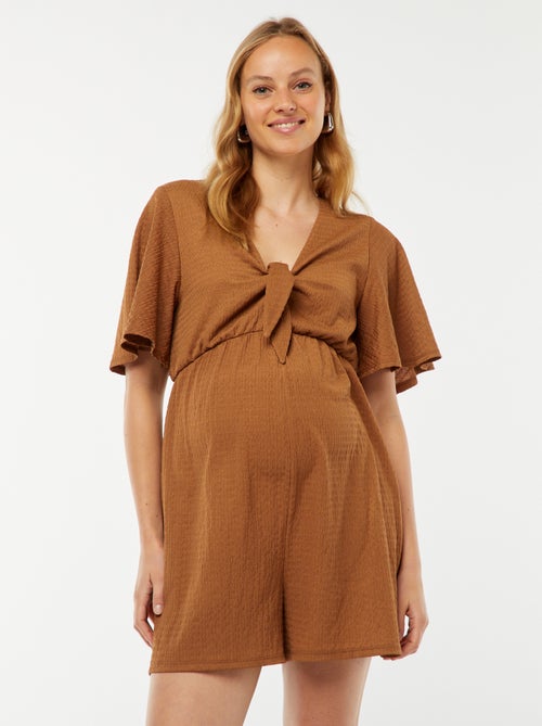 Tuta corta premaman in tessuto goffrato - Kiabi