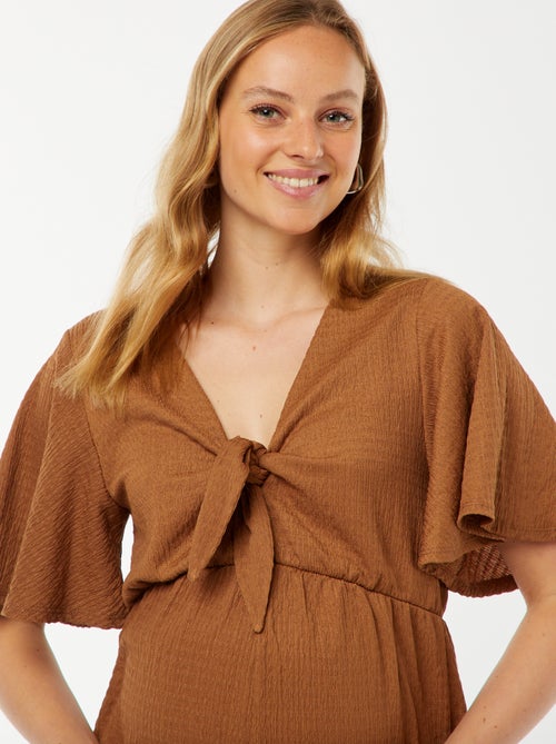 Tuta corta premaman in tessuto goffrato - Kiabi