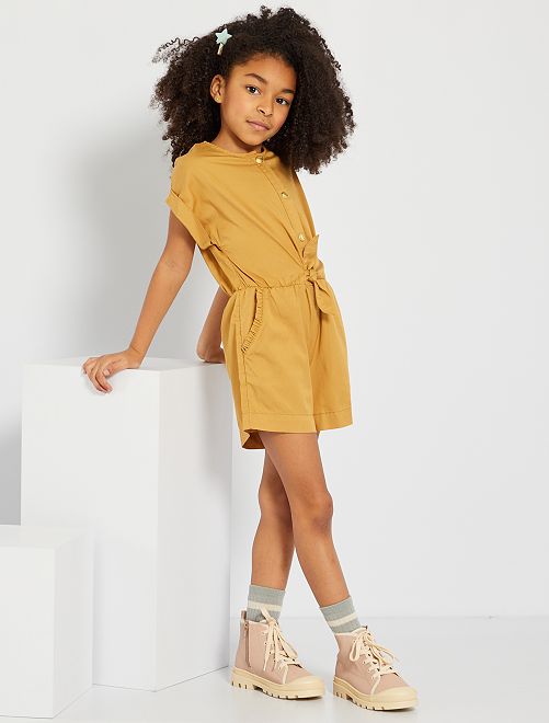 Tuta corta satinata - BEIGE - Kiabi - 13.00€